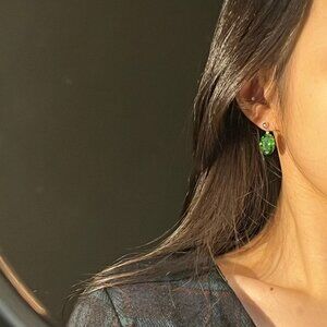 Green Cubic Zirconia Drop Earrings • Hypoallergenic • Tarnish Free